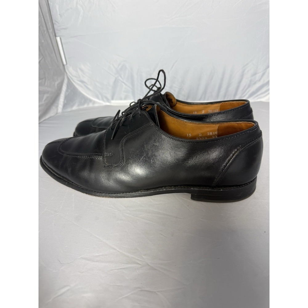 Allen Edmonds Hancock Black Leather Derby Dress Shoes Round Toe 15 D Men's - Picture 2 of 9
